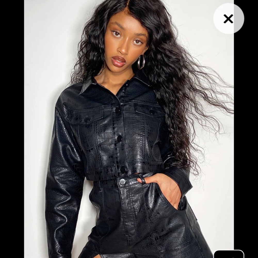 Amazing black croc PU jacket 😍